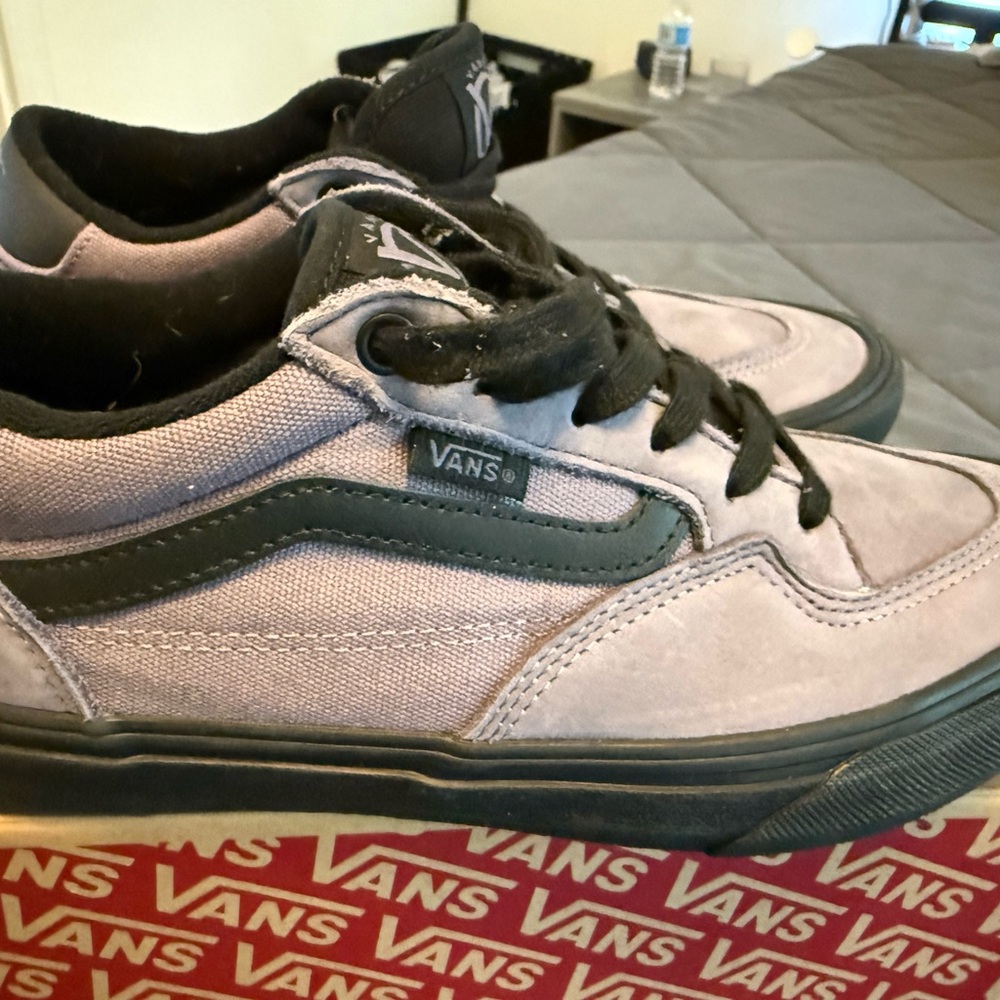 Vans purple and Black Sneakers Classic Skate Style. Pop Cush